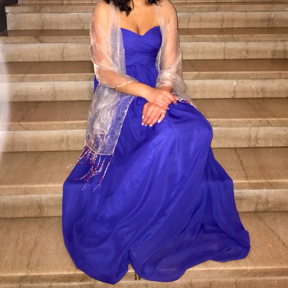 Royal Purple Strapless Gown